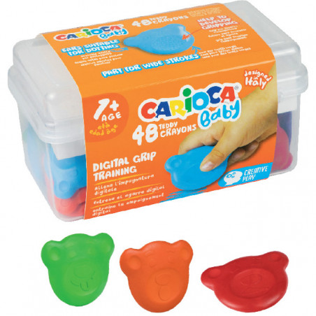 Kredki świecowe Carioca Baby Teddy 48 kolorów