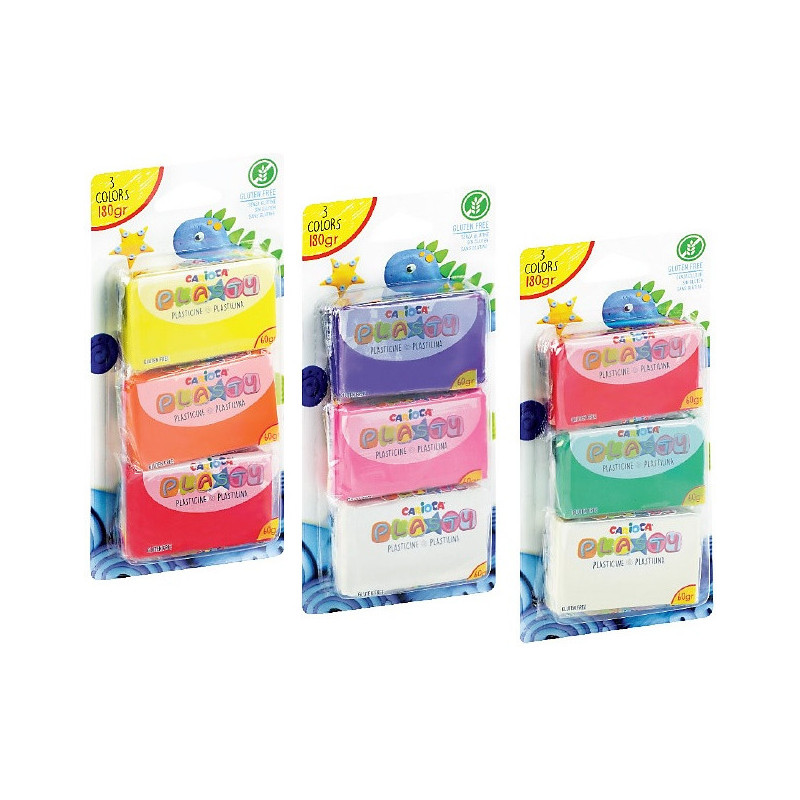 Plastelina Carioca Plasty 180g 3 kolory