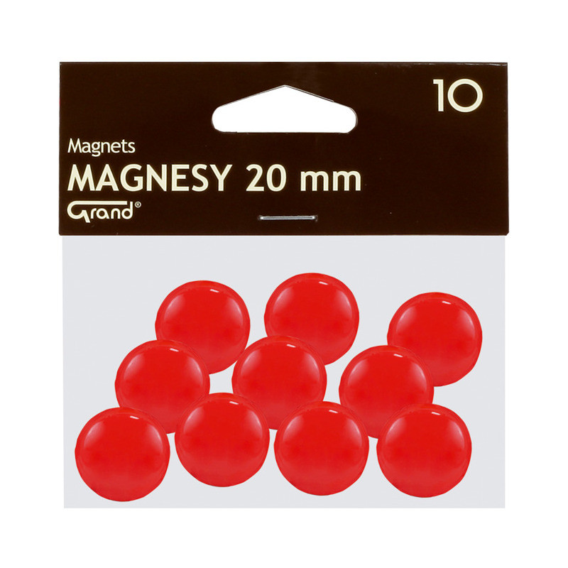 Magnesy do tablic Grand śr.20mm czerwone (10)