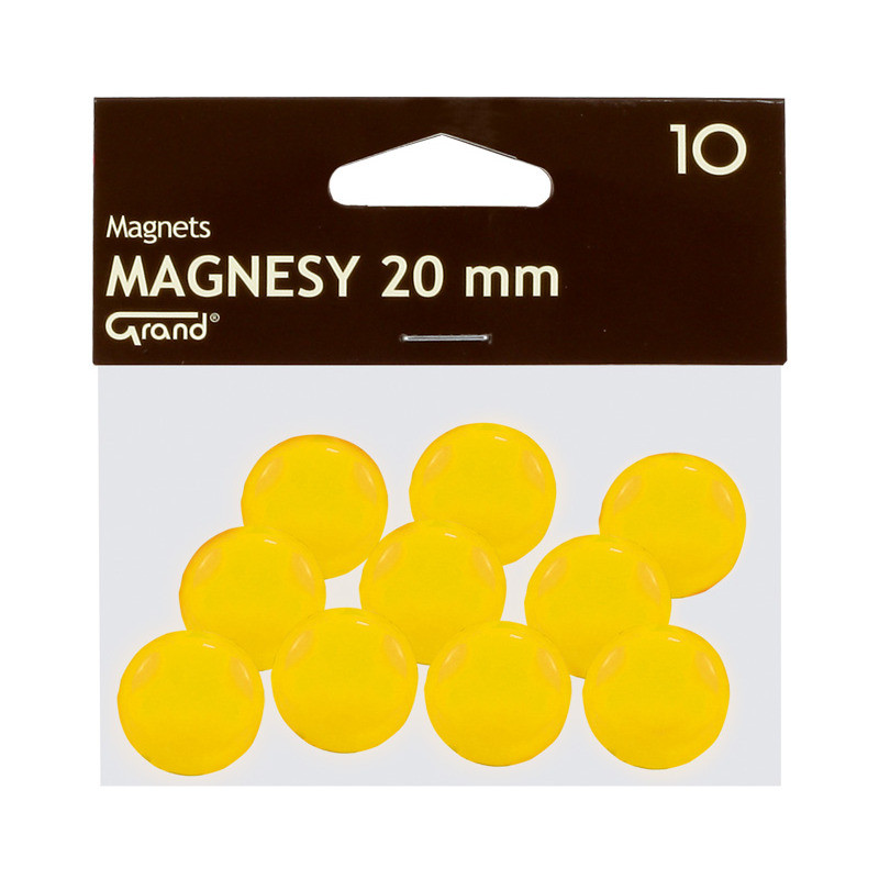 Magnesy do tablic Grand śr.20mm żółte (10)