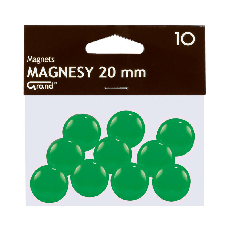 Magnesy do tablic Grand śr.20mm zielone (10)