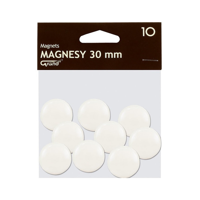 Magnesy do tablic Grand śr.30mm białe (10)