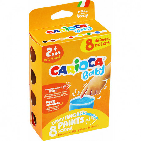 Farba do malowania palcami Carioca Baby 50ml x8 kolorów