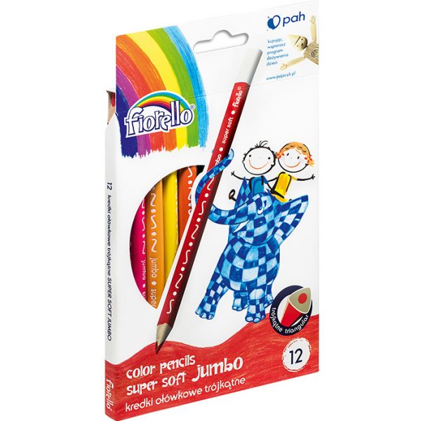 Kredki ołówkowe Fiorello Jumbo Super Soft 12 kolorów
