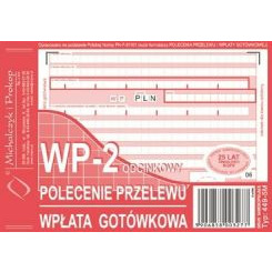 POLECENIE PRZELEWU/WPŁATA GOTÓWKOWA A6 (O+1K)