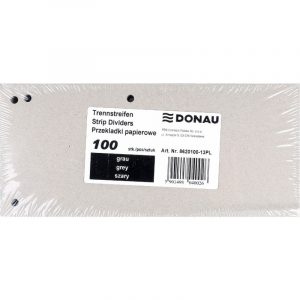 Przekładki kartonowe Donau 1/3 A4 szare (100)