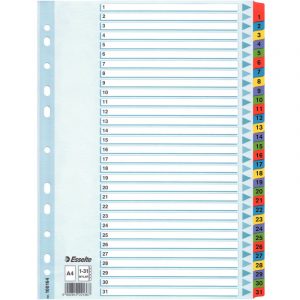 PRZEKŁADKI MYLAR ESSELTE A4 1-31