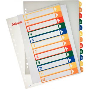 PRZEKŁADKI PP ESSELTE A4 1-12 DO NADRUKU