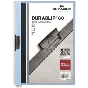 SKOROSZYT Z KLIPSEM DURABLE DURACLIP 60 NIEBIESKI