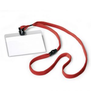 IDENTYFIKATOR DURABLE 60x90mm TAŚMA CZERWONA (10)