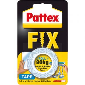 Taśma dwustronna Pattex Fix 19mm/1.5m 80kg