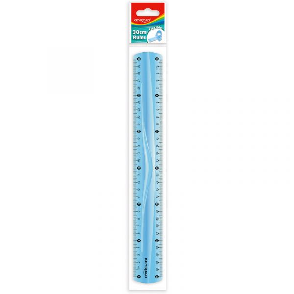 Linijka plastikowa Keyroad 30cm elastyczna niebieska