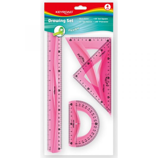 Zestaw Keyroad: linijka 30cm 2 ekierki kątomierz
