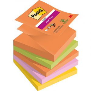 Karteczki Post-it Super Sticky Z-Notes 76x76mm (R330-5SS-BOOS) 4 kolory (5x90)