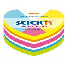 Karteczki Stick'n 64x67mm serce 5 kolorów (250)