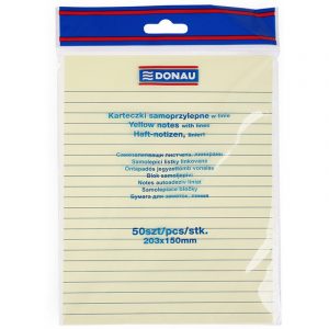 Karteczki Donau 203x150mm w linie żółte (50)