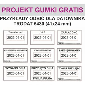 DATOWNIK TRODAT 5430 ISO 4 MM 41X24 MM WKŁADKA MIX