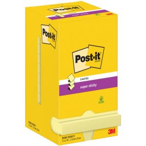 Karteczki Post-it Super Sticky Z-Notes 76x76mm (R330-12SSCY) żółte (12x90)