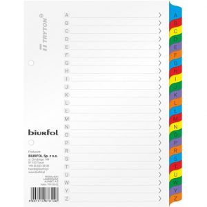 Przekładki kartonowe Biurfol A5 A-Z alfabetyczne