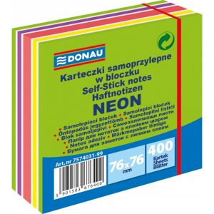 Karteczki Donau 76x76mm neon mix kolorów (400)