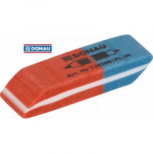 Gumka Donau 40x14x8mm niebiesko-czerwona
