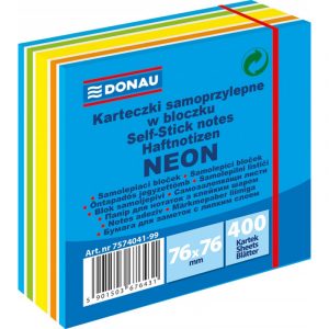 Karteczki Donau 76x76mm neon mix kolorów (400)