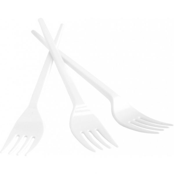 Widelec plastikowy Office Products 17cm biały (100)