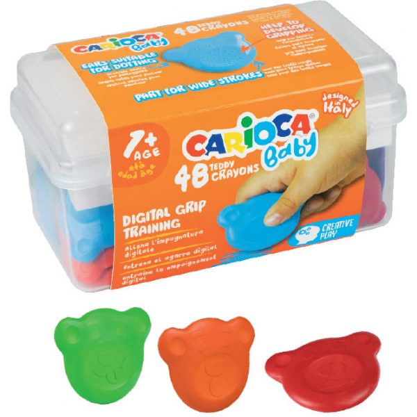 Kredki świecowe Carioca Baby Teddy 48 kolorów