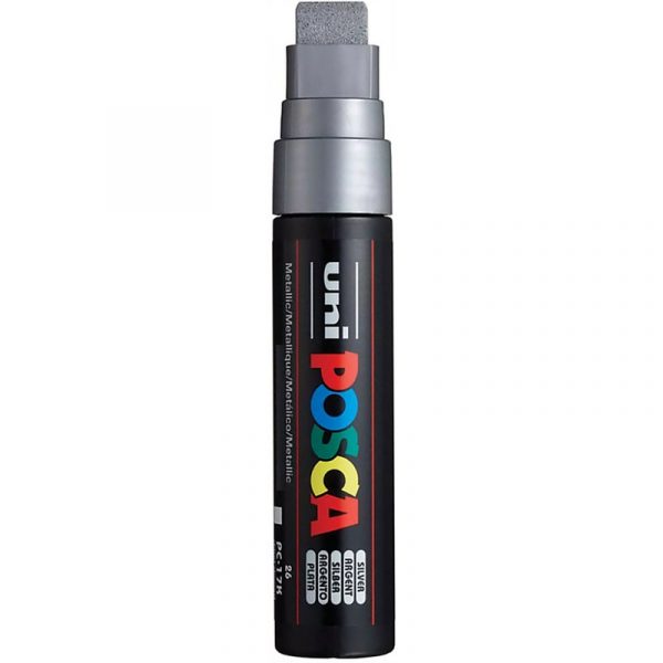 Marker z farbą plakatową Uni POSCA PC-17K 15mm srebrny