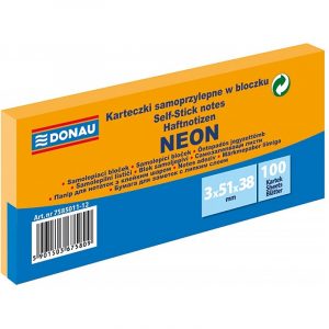 Karteczki Donau 38x51mm neon pomarańczowe (3x100)