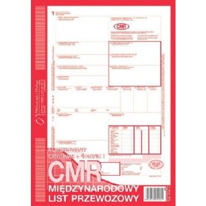 CMR MIĘDZYNARODOWY LIST PRZEWOZOWY A4 (O+4K)