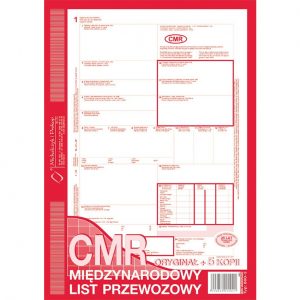 CMR MIĘDZYNARODOWY LIST PRZEWOZOWY A4 (O+5K)