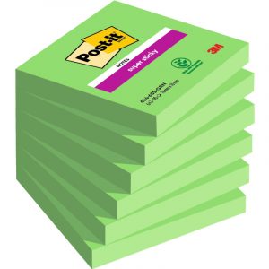 KARTECZKI POST-IT SUPER STICKY 76x76mm ZIELONE (6x90)