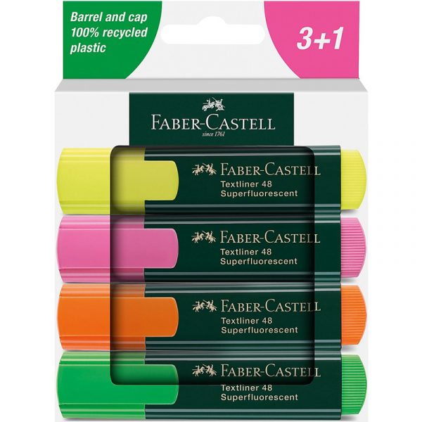 Zakreślacze Faber-Castell 48 neon 4 kolory