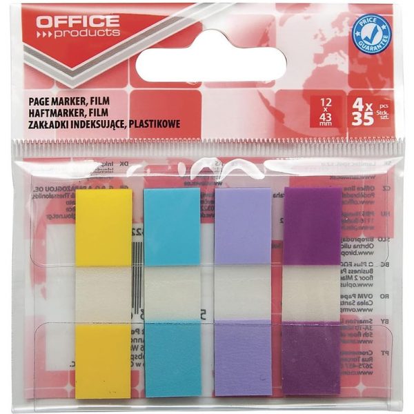 Zakładki indeksujące OFFICE PRODUCTS, PP, 12x43mm,