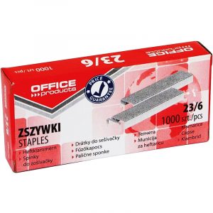 Zszywki OFFICE PRODUCTS, 23/6, 1000szt.