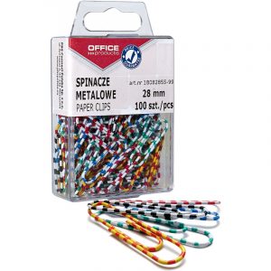 Spinacze metalowe OFFICE PRODUCTS Zebra, powlekane