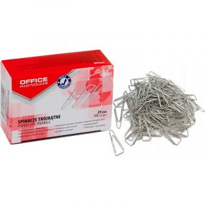 Spinacze trójkątne OFFICE PRODUCTS, 25mm, 100szt.,