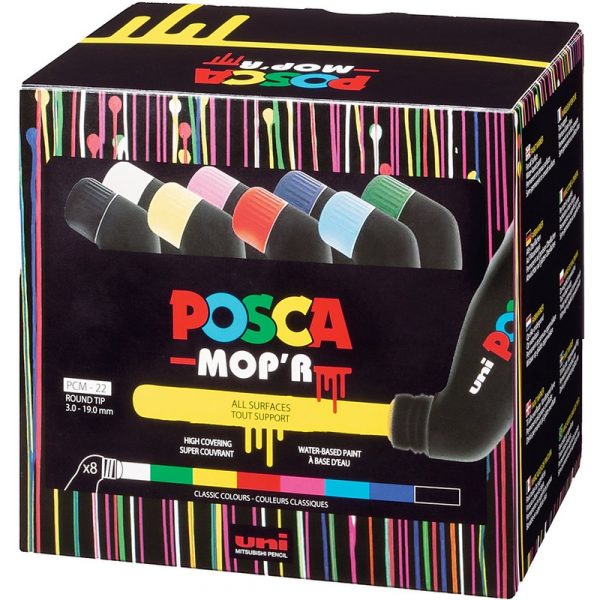 Markery z farbą plakatową Uni POSCA PCM-22 8 kolor