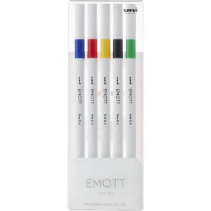 Cienkopisy Uni Emott No.1 0.4mm 5 kolorów