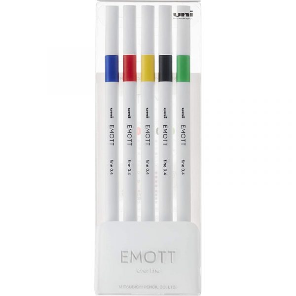 Cienkopisy Uni Emott No.1 0.4mm 5 kolorów