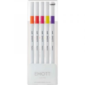 Cienkopisy Uni Emott No.2 0.4mm 5 kolorów