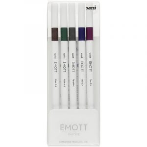 Cienkopisy Uni Emott No.3 0.4mm 5 kolorów