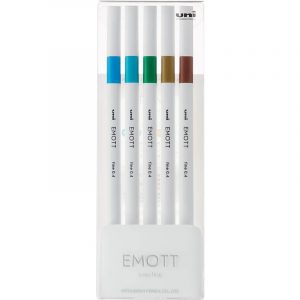 Cienkopisy Uni Emott No.4 0.4mm 5 kolorów