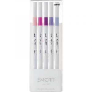 Cienkopisy Uni Emott No.7 0.4mm 5 kolorów