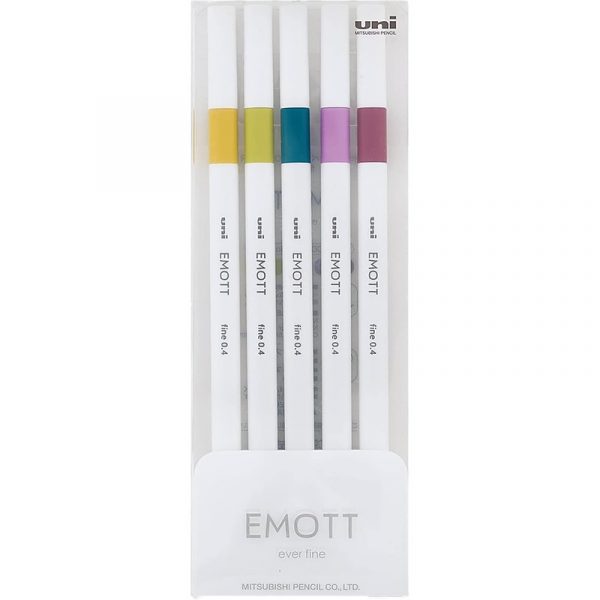 Cienkopisy Uni Emott No.8 0.4mm 5 kolorów