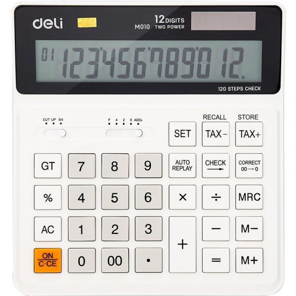 Kalkulator Deli M01010 biały