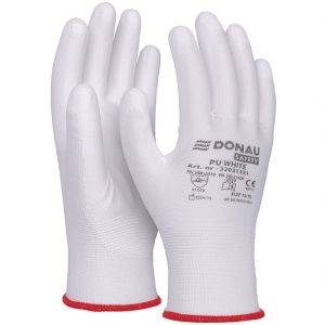 Rękawice Donau Safety PU White rozm.9 białe